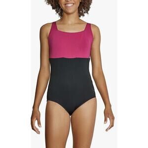 Speedo Women's Swimsuit One Piece Adjustable Square Neck Moderate Cut 6 NWT